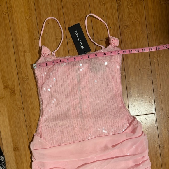 NWT White Fox Studio Starlet Sequin Mini Dress in Baby Pink Size XS - Picture 8 of 16